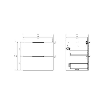 Cersanit S598-046-DSM - Стилен стенен шкаф за баня под мивка MALIKA 60x45 cm бял