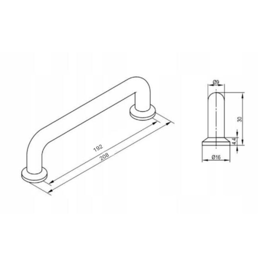 Cersanit S599-0183 - Мебелна дръжка MILLE 20x3 cm, лъскав хром