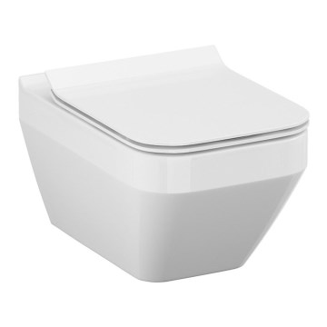Cersanit S701-213-ECO - Подвесна тоалетна чиния с тоалетно седало CREA, керамика/бяла