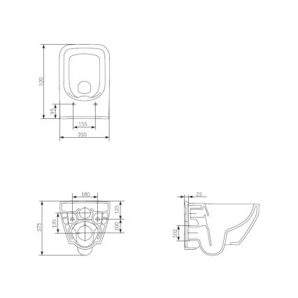 Cersanit S701-213-ECO - Подвесно WC с тоалетна седалка CREA, керамика/бяло
