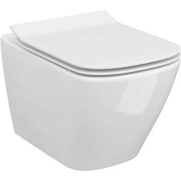 Cersanit S701-405 - Висяща тоалетна с капак CITY SQUARE керамика/бял