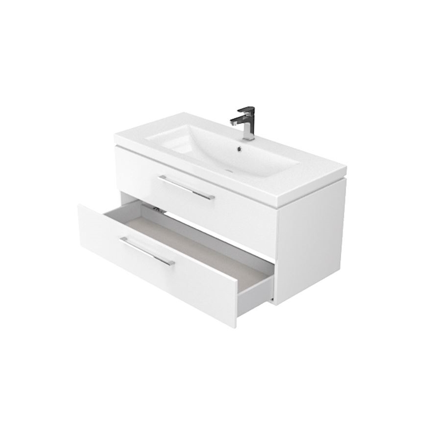 Cersanit S801-149-DSM - Стенен шкаф за баня с мивка LARA 80x46x45 cm бял