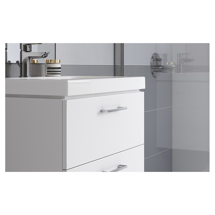 Cersanit S801-149-DSM - Висящ шкаф за баня с мивка ELODY 46x80 см бял