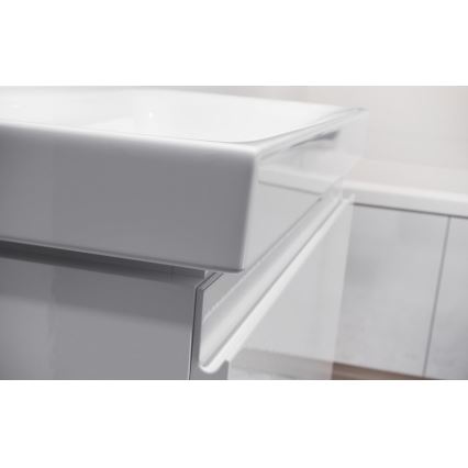 Cersanit S801-221-DSM - Висящ шкаф за баня с мивка MEDDIE 62x80 см, бял гланц