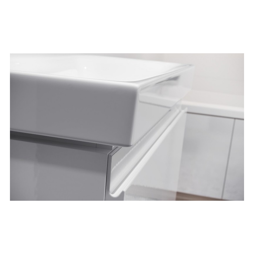 Cersanit S801-221-DSM - Висящ шкаф за баня с мивка MEDDIE 62x80 см, бял гланц