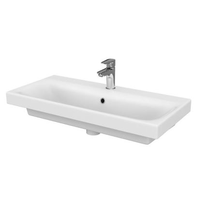 Cersanit S801-221-DSM - Висящ шкаф за баня с мивка MEDDIE 62x80 см, бял гланц