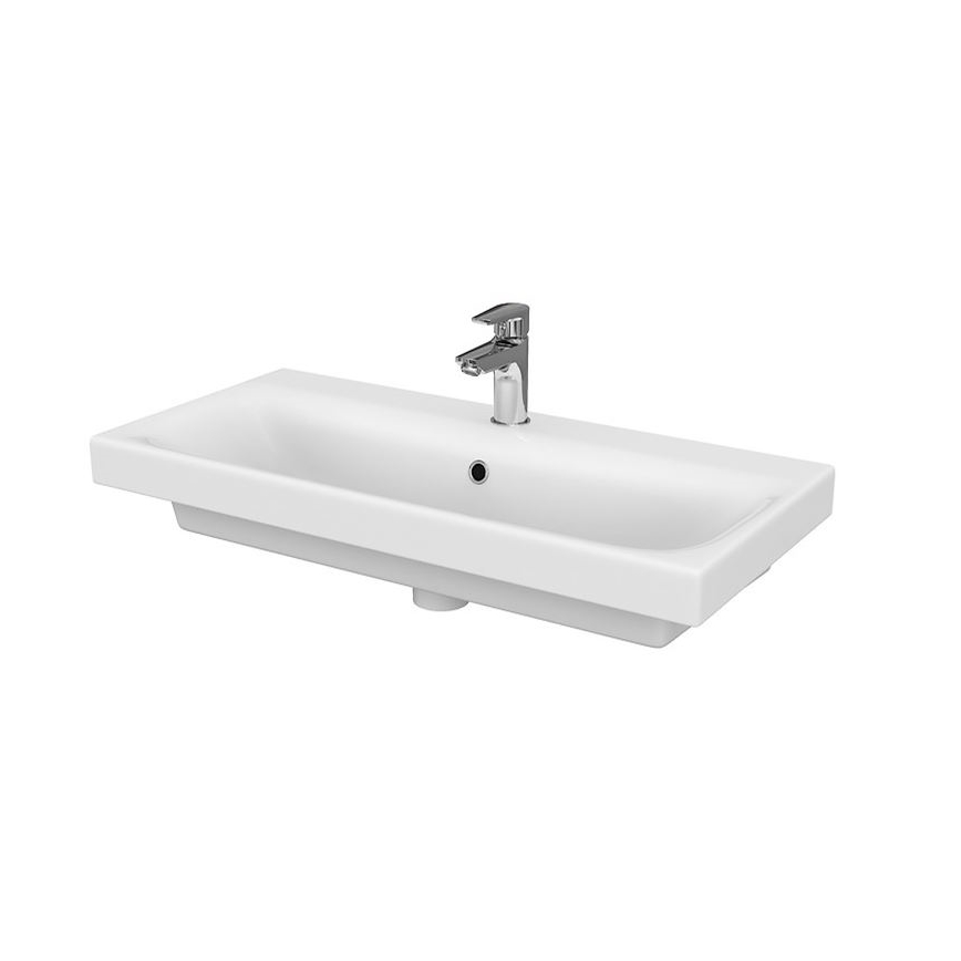 Cersanit S801-221-DSM - Висящ шкаф за баня с мивка MEDDIE 62x80 см, бял гланц