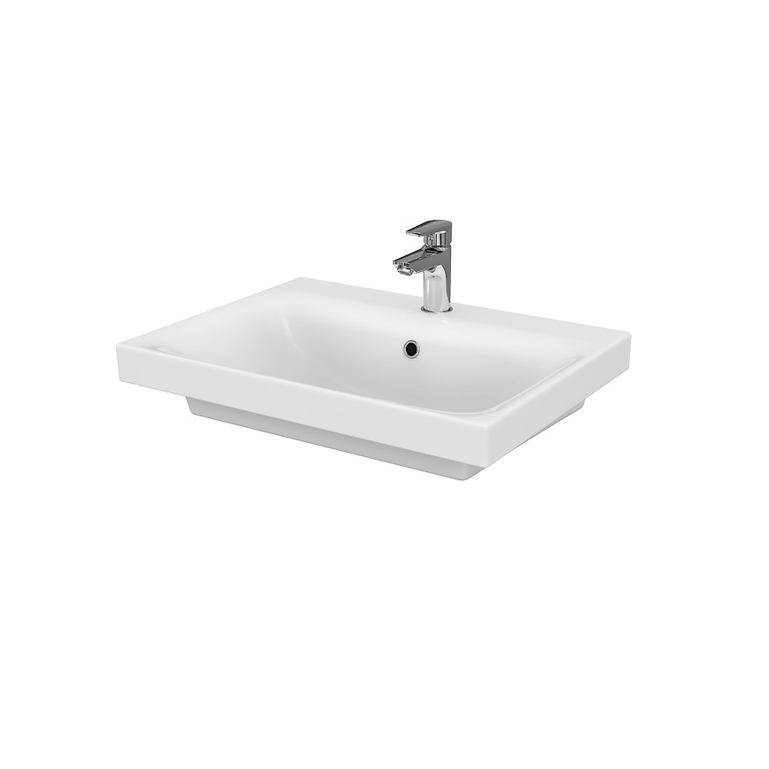 Cersanit S801-223-DSM - Висящ шкаф за баня с мивка MODUO 60x57x45 см, бял гланц