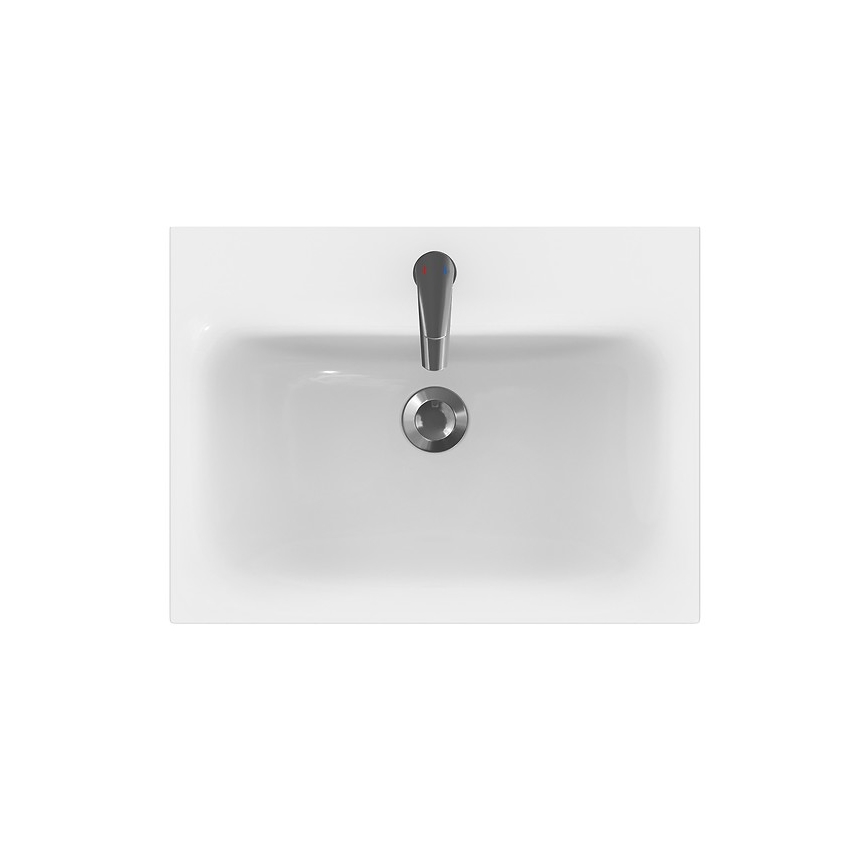 Cersanit S801-223-DSM - Висящ шкаф за баня с мивка MODUO 60x57x45 см, бял гланц