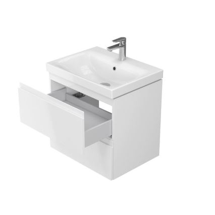 Cersanit S801-223-DSM - Висящ шкаф за баня с мивка MODUO 60x57x45 см, бял гланц