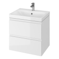 Cersanit S801-223-DSM - Висящ шкаф за баня с мивка MODUO 60x57x45 см, бял гланц