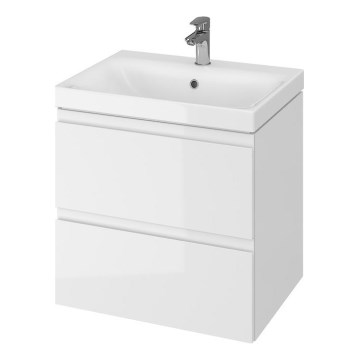 Cersanit S801-223-DSM - Висящ шкаф за баня с мивка MODUO 60x57x45 см, бял гланц