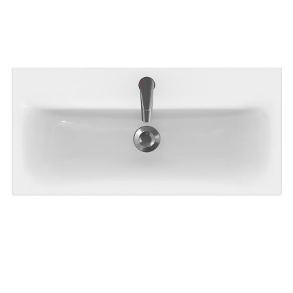 Cersanit S801-225-DSM - Висящ шкаф за баня с мивка MODUO SLIM 80x57x38 см бял гланц