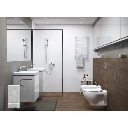 Cersanit S801-225-DSM - Висящ шкаф за баня с мивка MEDA SLIM 62x80 см, бял гланц