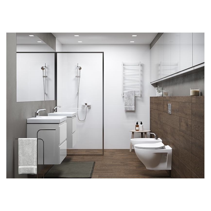 Cersanit S801-225-DSM - Висящ шкаф за баня с мивка MEDA SLIM 62x80 см, бял гланц
