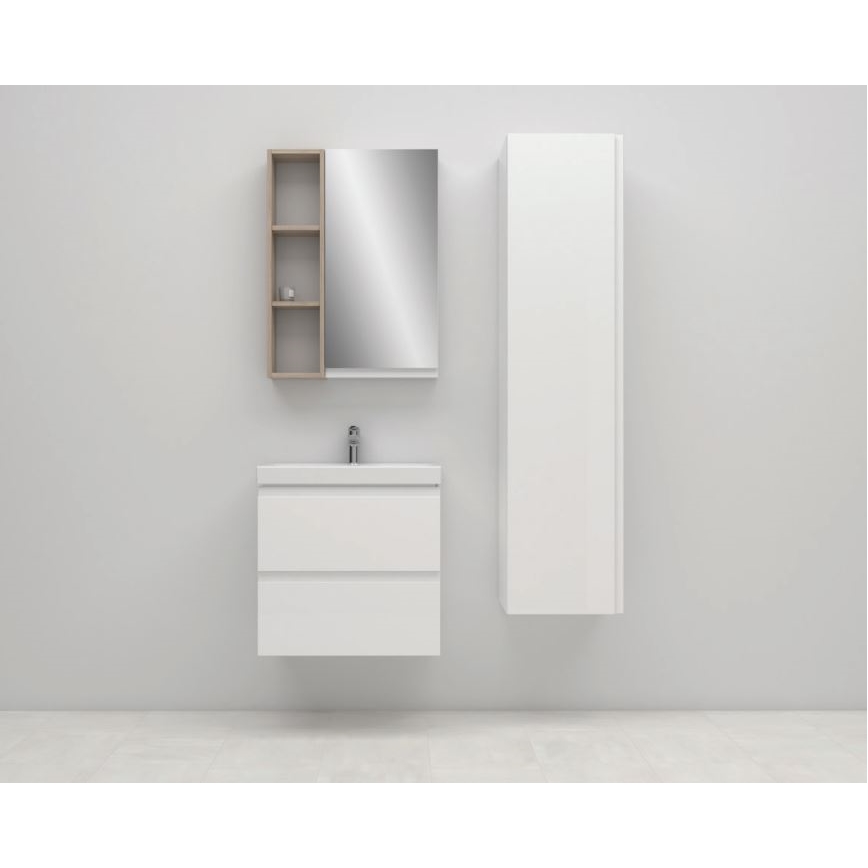 Cersanit S801-227-DSM - Подвесен шкаф за баня с мивка MODUO SLIM 60x57x38 cm бял гланц