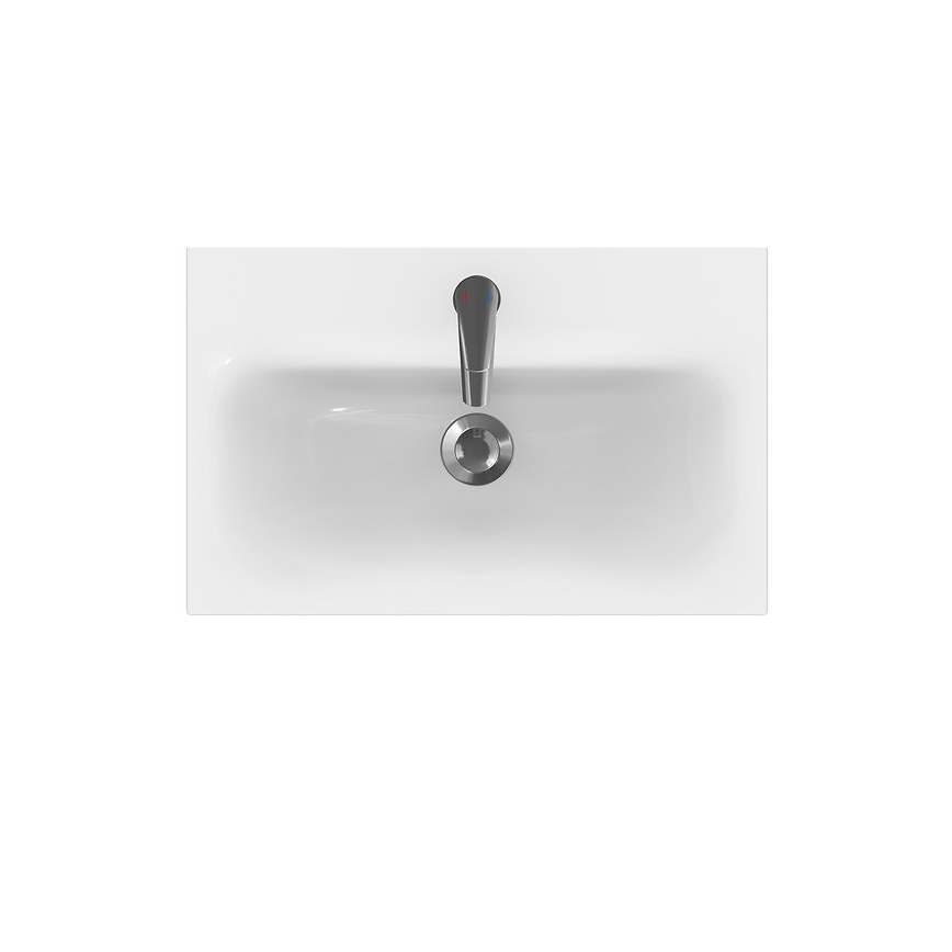 Cersanit S801-227-DSM - Висящ шкаф за баня с мивка MODUO SLIM 62xсм, бял гланц