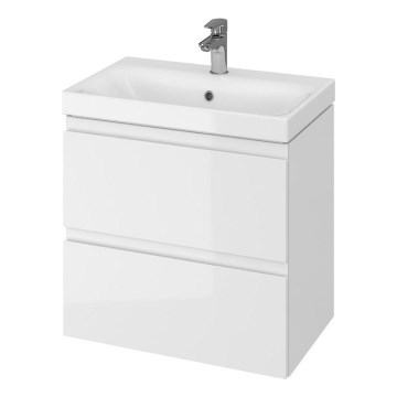 Cersanit S801-227-DSM - Висящ шкаф за баня с мивка MEDA SLIM 62x60 см, бял гланц