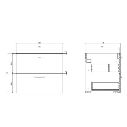 Cersanit S801-309-DSM - Стенен шкаф за баня с мивка NIKO 60x50x45 см, бял