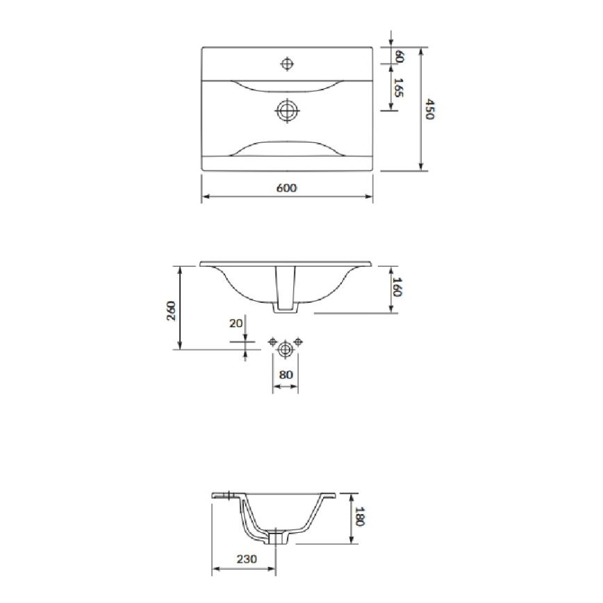 Cersanit S801-309-DSM - Стенен шкаф за баня с умивалник NIKO 60 x 45 см, бял