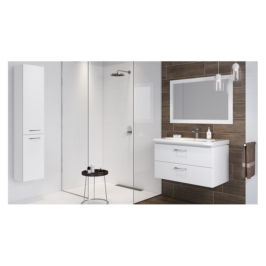Cersanit S801-338-DSM - Стенен шкаф за баня с мивка LARA 80x46x45 см бял