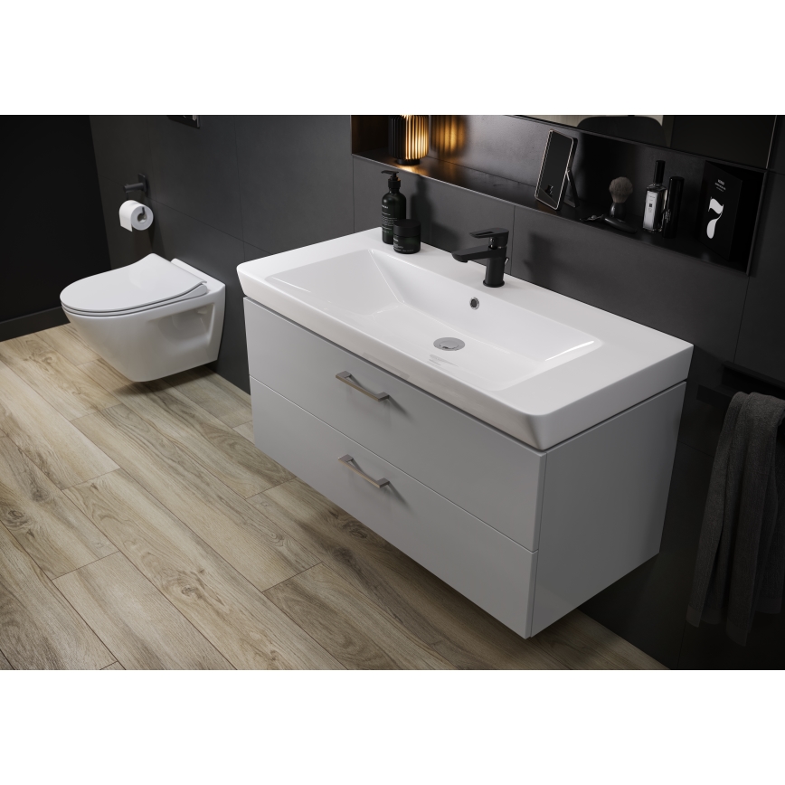 Cersanit S801-338-DSM - Стенен шкаф за баня с мивка LARA 80x46x45 см бял