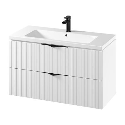 Cersanit S801-542 - Окачен шкаф за баня с мивка TIRSO 100x60x45 cm бял