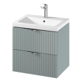 Cersanit S801-544 - Стенен шкаф за баня с мивка TIRSO 60x60x45 см в цвят мента