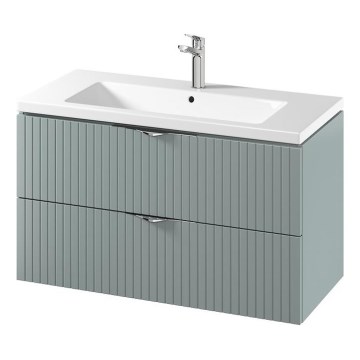 Cersanit S801-546 - Окачен шкаф за баня с мивка TIRSO 100x60x45 см в ментов цвят