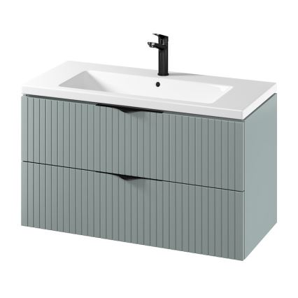 Cersanit S801-546 - Окачен шкаф за баня с мивка TIRSO 100x60x45 см в ментов цвят
