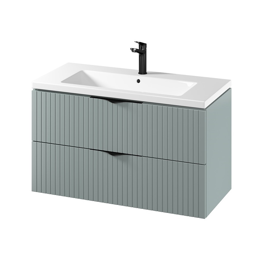 Cersanit S801-546 - Окачен шкаф за баня с мивка TIRSO 100x60x45 см в ментов цвят