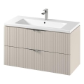 Cersanit S801-548 - Окачен шкаф за баня с умивалник TIRSO 100x60x45 см бежов