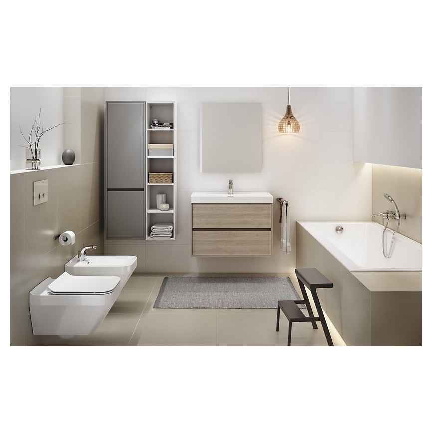 Cersanit S924-008 - Висящ шкаф за баня под мивка BARBARA 53,3x59,4 см дъб