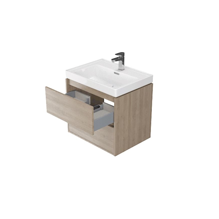Cersanit S924-008 - Висящ шкаф за баня под мивка BARBARA 53,3x59,4 см дъб