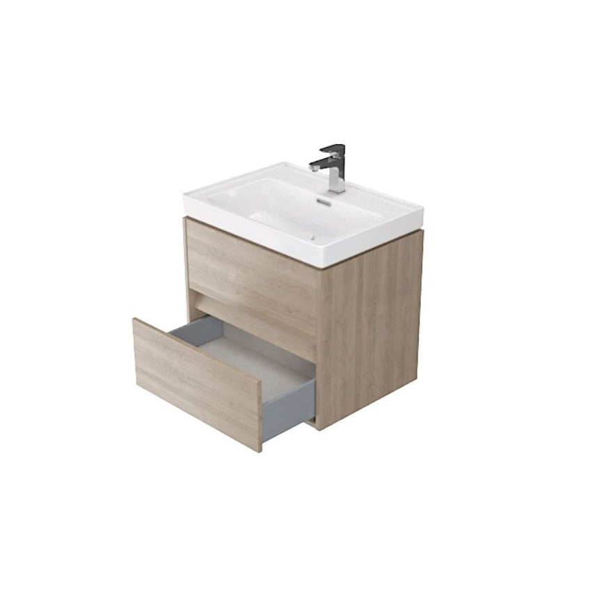 Cersanit S924-008 - Висящ шкаф за баня под мивка CREA 53,3x59,4 см дъб
