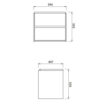 Cersanit S924-008 - Окачен шкаф за баня под мивка CREA 59,4x44,7 см дъб
