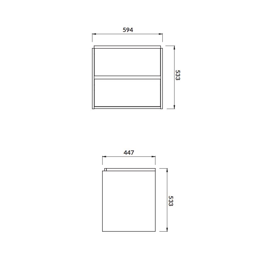 Cersanit S924-008 - Окачен шкаф за баня под мивка CREA 59,4x44,7 см дъб