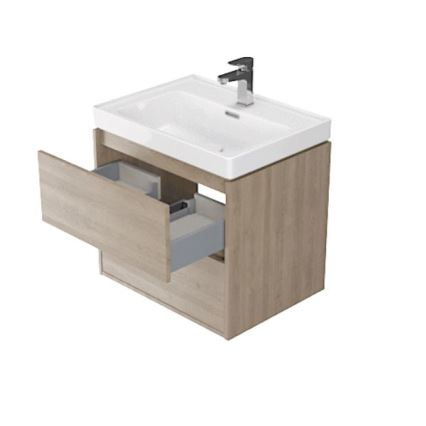 Cersanit S924-008 - Стенен шкаф за баня под умивалник CREA 60x54x45 см дъб