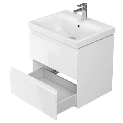 Cersanit S929-010 - Висящ шкаф за баня под мивка MEDDIE 57x59,5 см, бял гланц