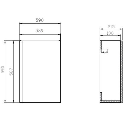 Cersanit S929-014 - Шкаф за баня под мивка MODUO 39x21,5 cm бял гланц