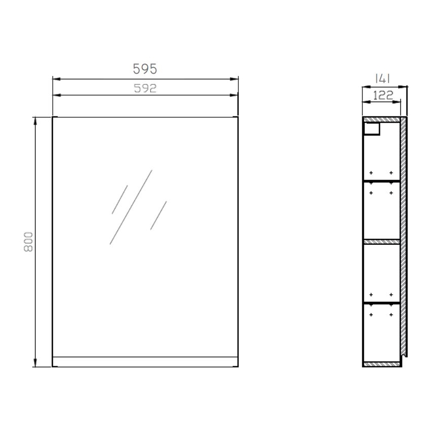 Cersanit S929-018 - Огледален шкаф за баня MEDDIE 80x59,5 см