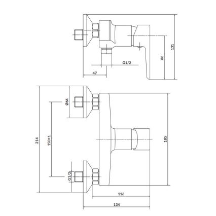 Cersanit S951-031 - Кранче за душ MILLE лъскав хром