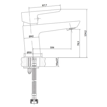 Cersanit S951-048 - Кран за мивка MILLE 13,4 см черен + сифон