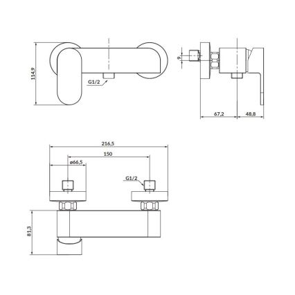 Cersanit S951-319 - Кранче за душ CREA лъскав хром