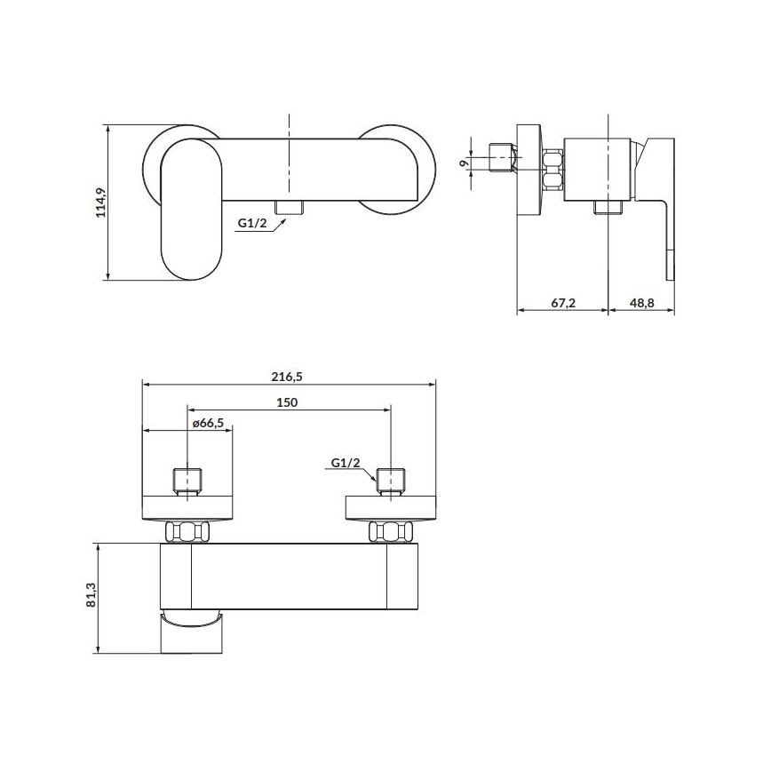 Cersanit S951-319 - Кранче за душ CREA лъскав хром