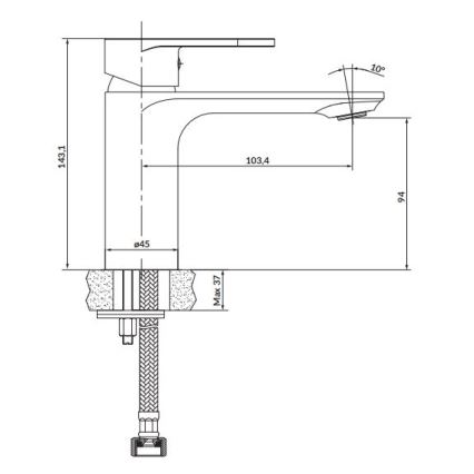 Cersanit S951-334 - Кран за мивка CREA 14,3 см никел