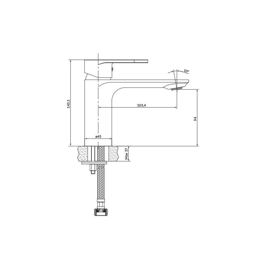 Cersanit S951-334 - Кран за мивка CREA 14,3 см никел