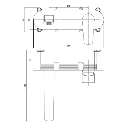 Cersanit S951-337 - Кранче за баня за скрит монтаж MODUO лъскав хром