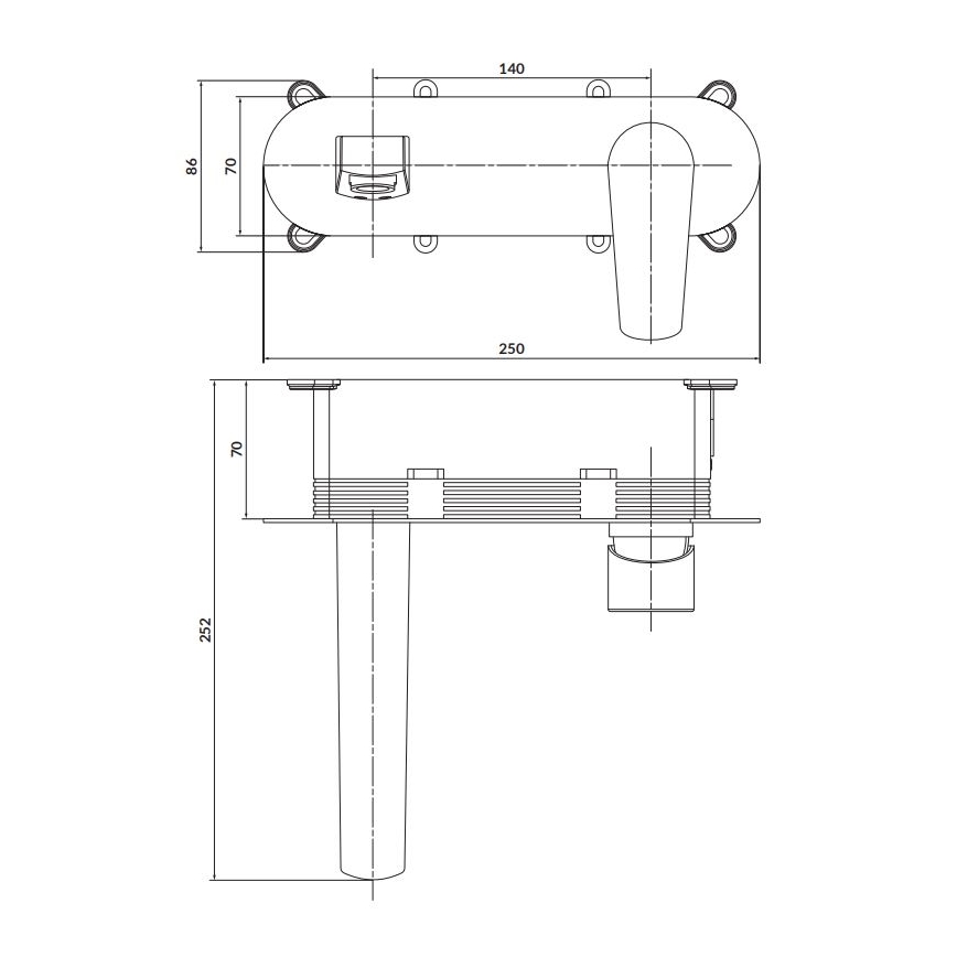 Cersanit S951-337 - Кранче за баня за скрит монтаж MODUO лъскав хром