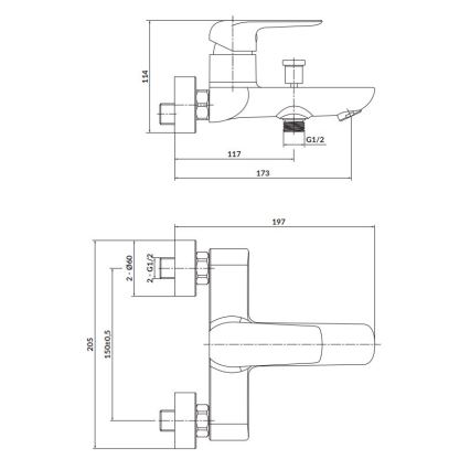 Cersanit S951-344 - Кранче за баня CITY лъскав хром